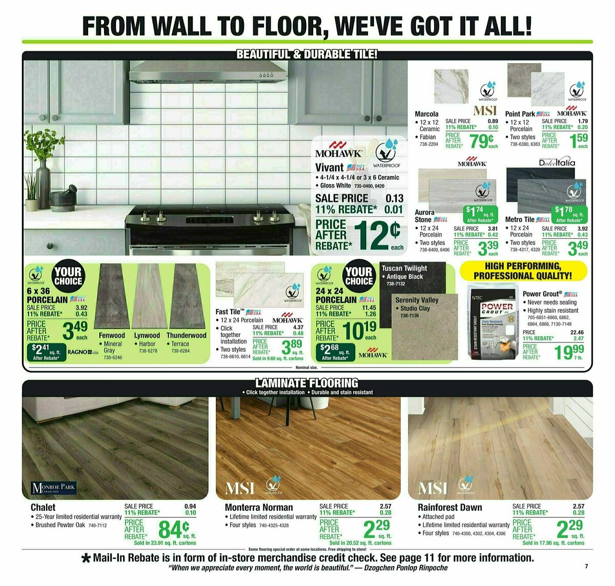 Menards 11% Rebate Sale Weekly Ad from March 6