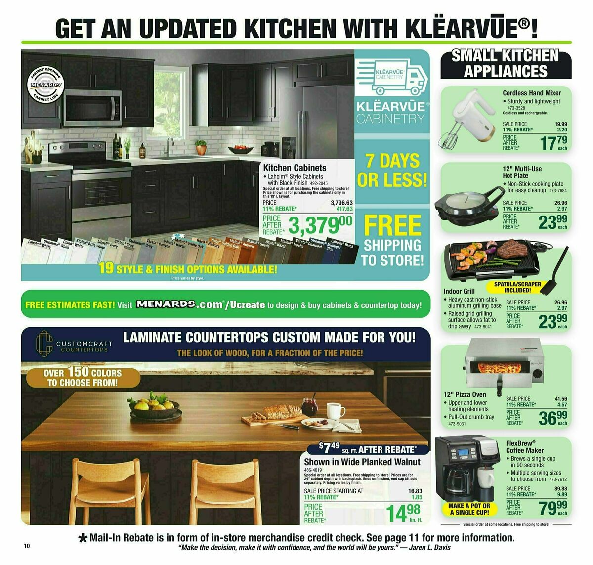 Menards 11% Rebate Sale Weekly Ad from March 6