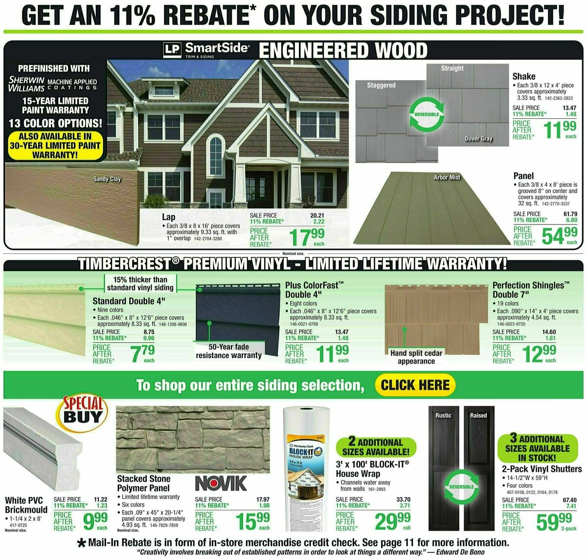 Menards 11% Rebate Sale Weekly Ad from March 6