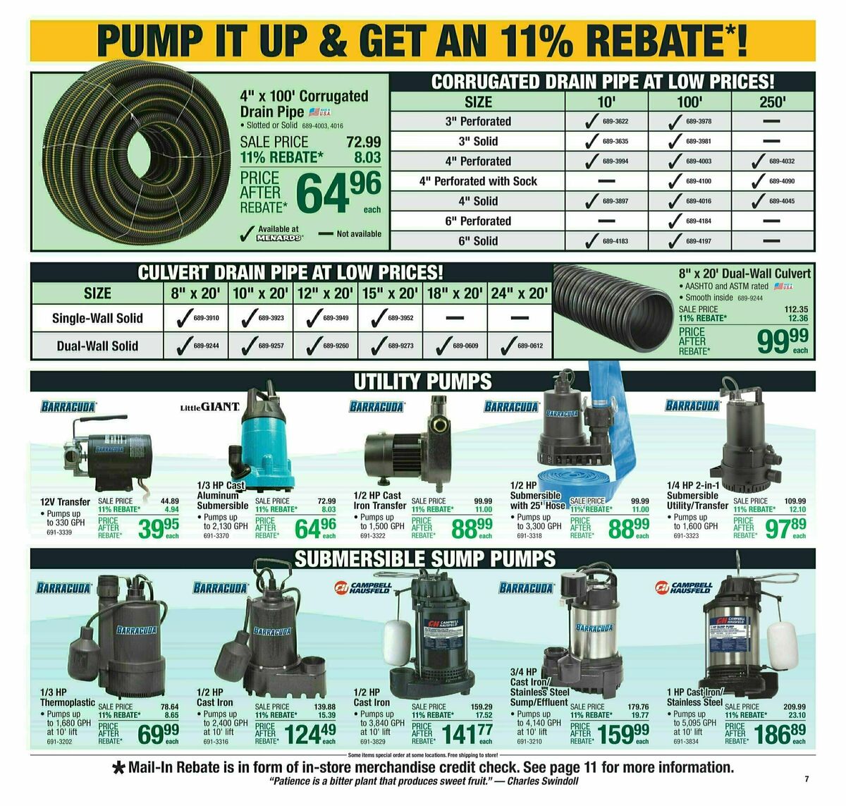 Menards 11% Rebate Sale Weekly Ad from March 13