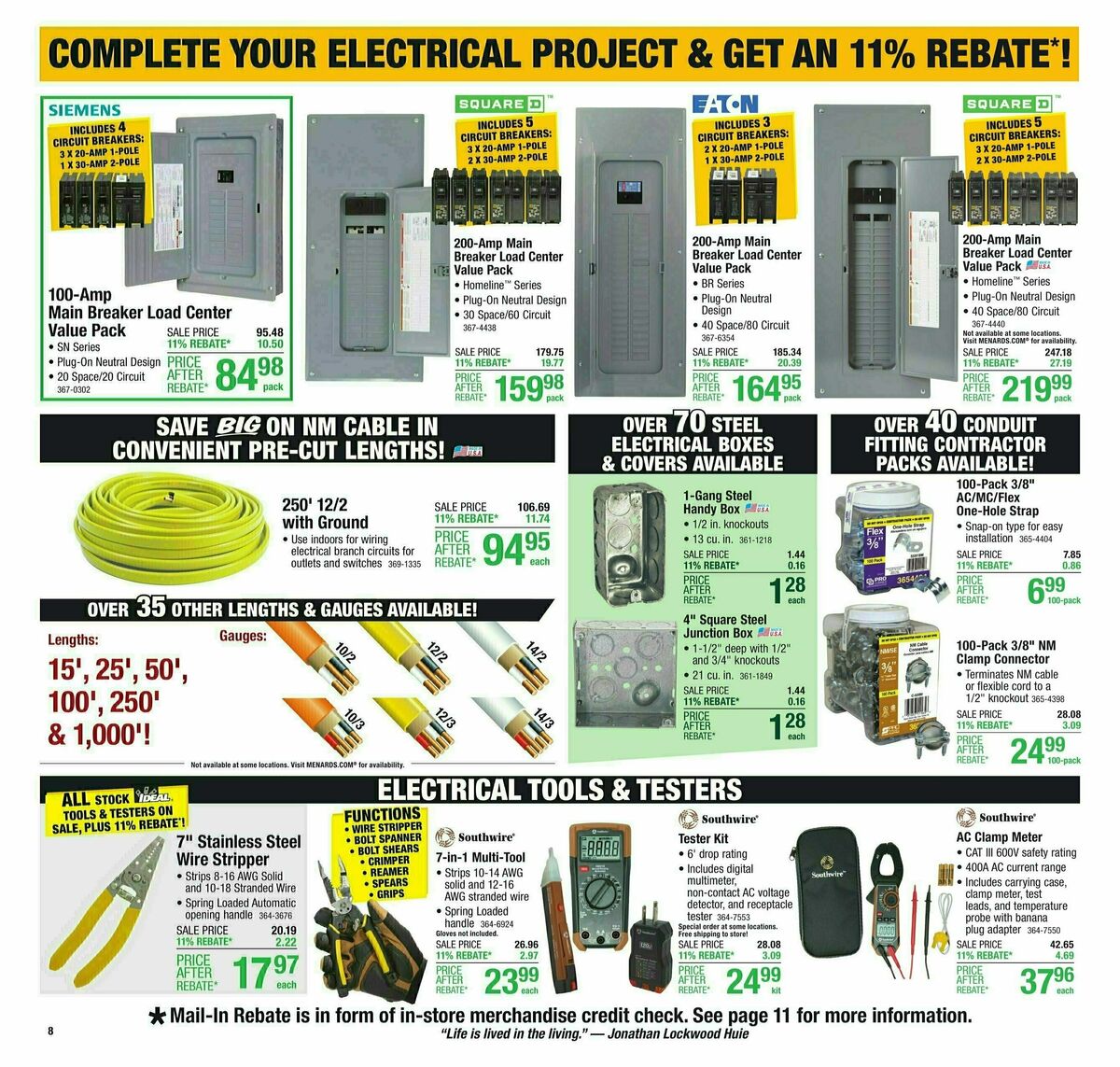 Menards 11% Rebate Sale Weekly Ad from March 13