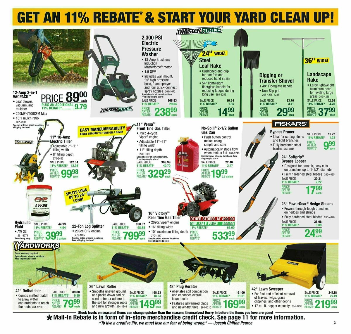 Menards 11% Rebate Sale Weekly Ad from March 13