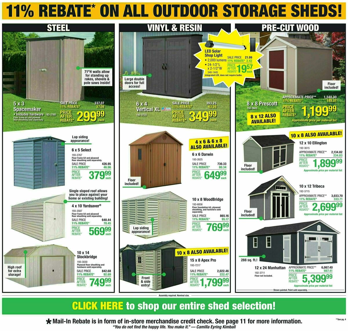 Menards 11% Rebate Sale Weekly Ad from March 13