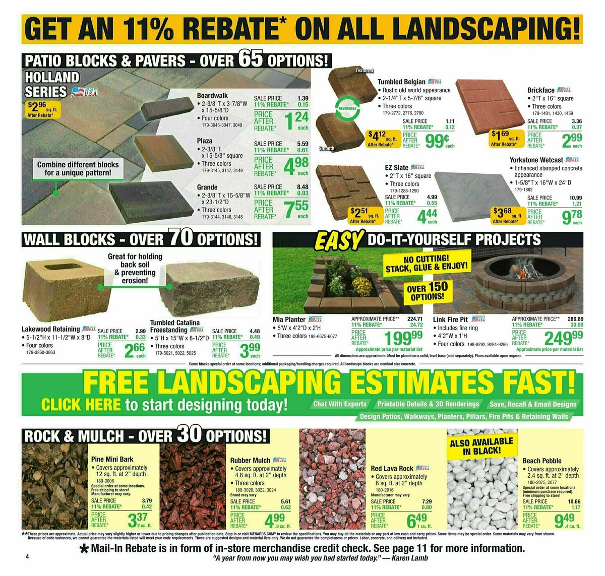 Menards 11% Rebate Sale Weekly Ad from March 13