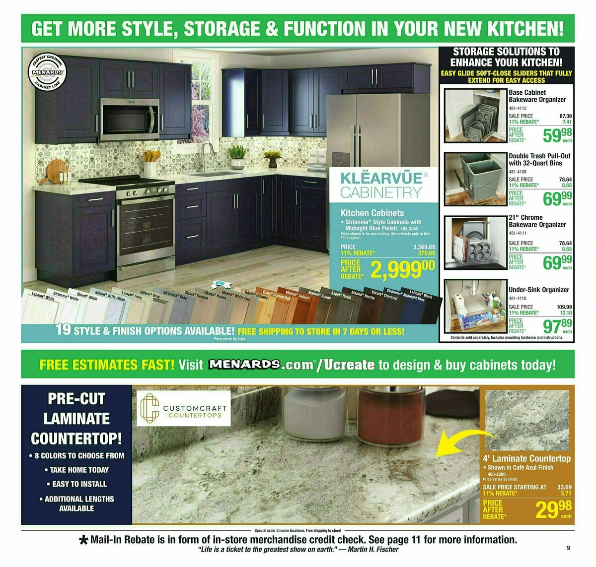 Menards 11% Rebate Sale Weekly Ad from March 20