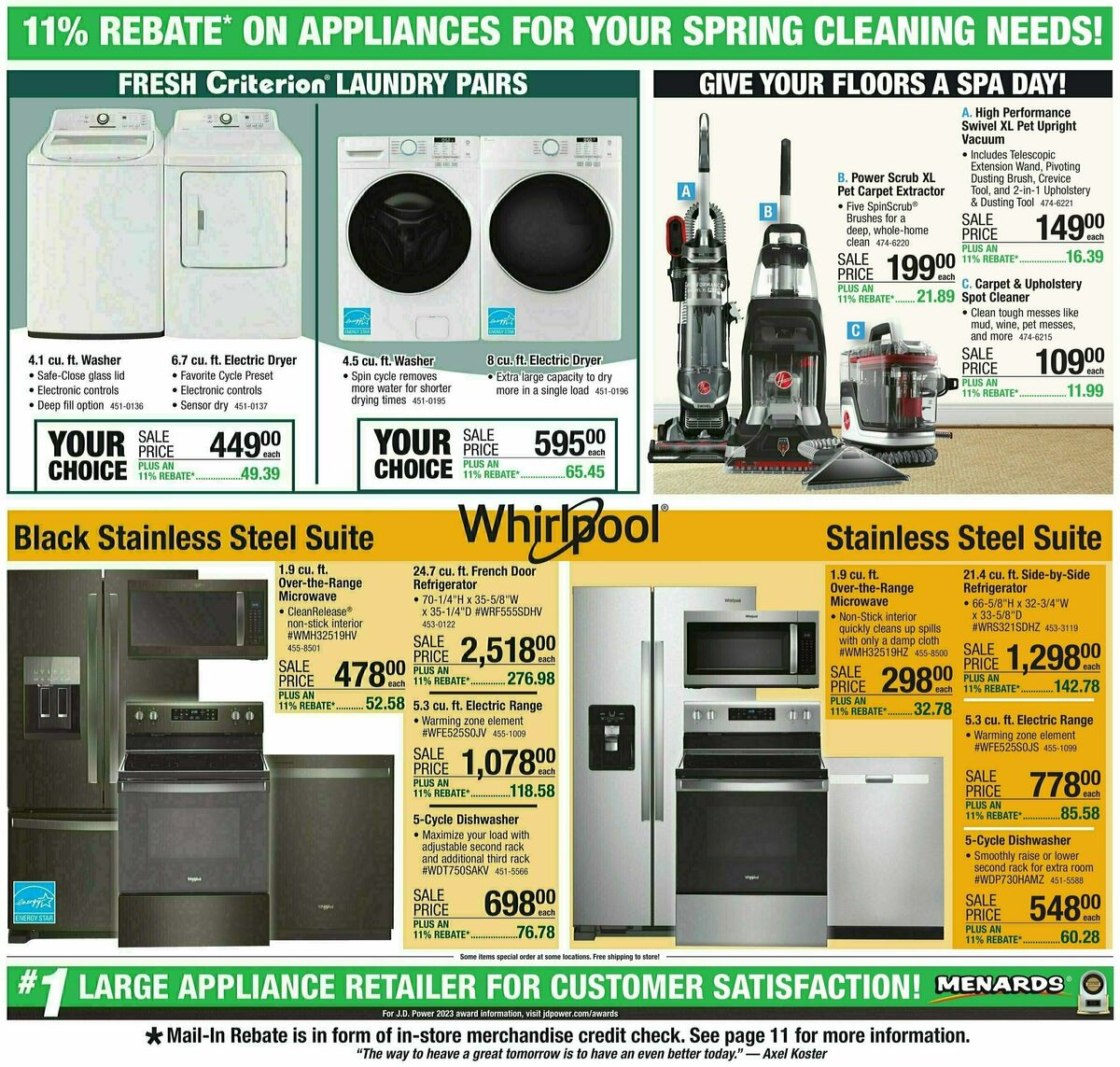 Menards 11% Rebate Sale Weekly Ad from March 20