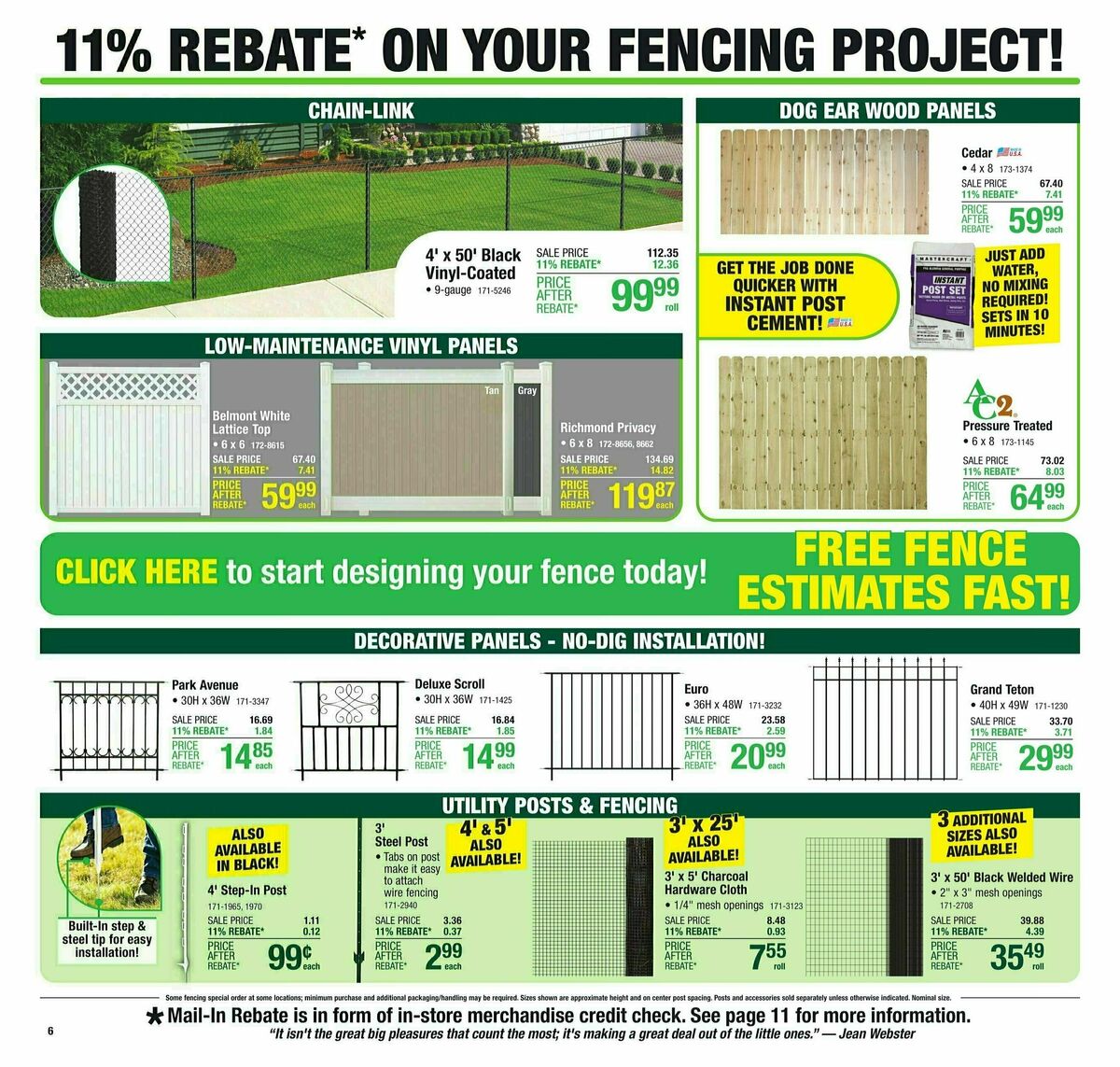 Menards 11% Rebate Sale Weekly Ad from March 27