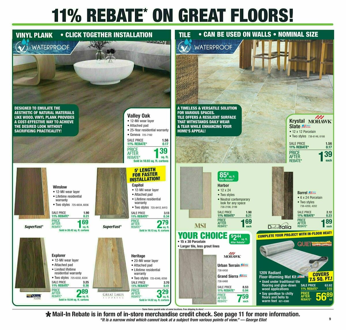 Menards 11% Rebate Sale Weekly Ad from March 27