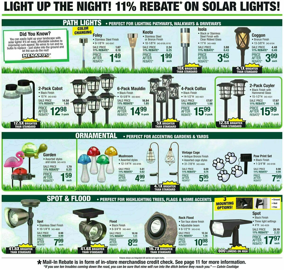 Menards 11% Rebate Sale Weekly Ad from March 27