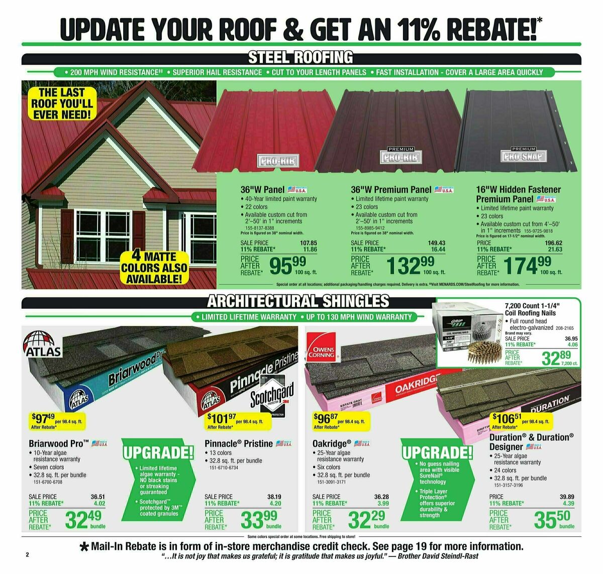 Menards 11% Rebate Sale Weekly Ad from April 3