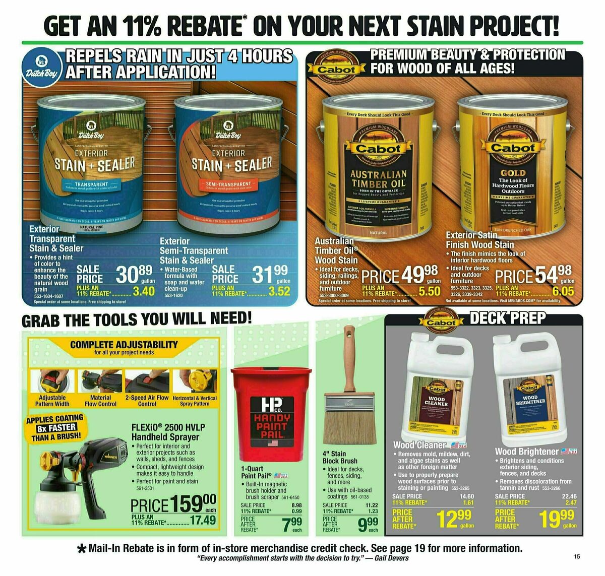 Menards 11% Rebate Sale Weekly Ad from April 3