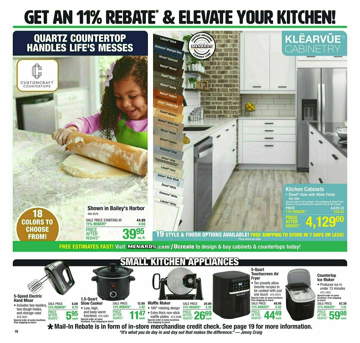 Menards 11% Rebate Sale Weekly Ad from April 3