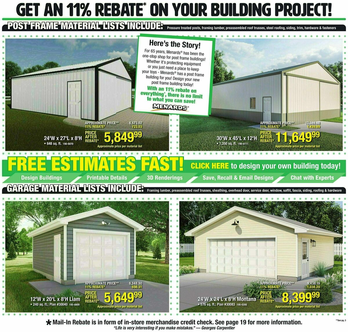 Menards 11% Rebate Sale Weekly Ad from April 3