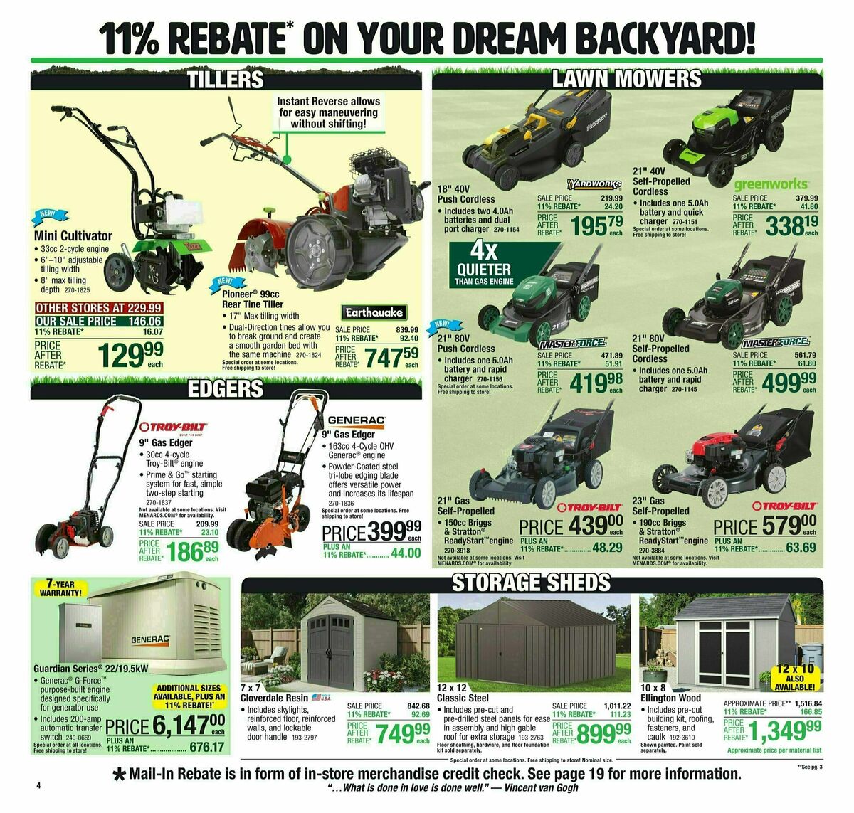 Menards 11% Rebate Sale Weekly Ad from April 3