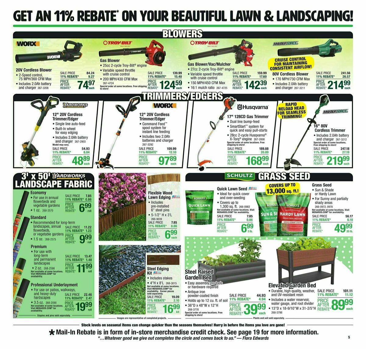 Menards 11% Rebate Sale Weekly Ad from April 3