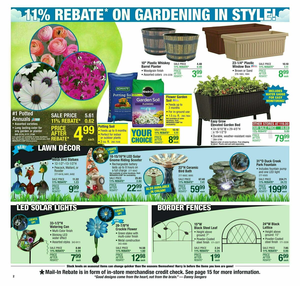 Menards 11% Rebate Sale Weekly Ad from April 10