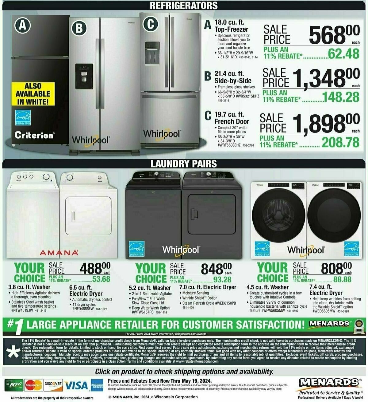 Menards May is Maytag Month Weekly Ad from May 8