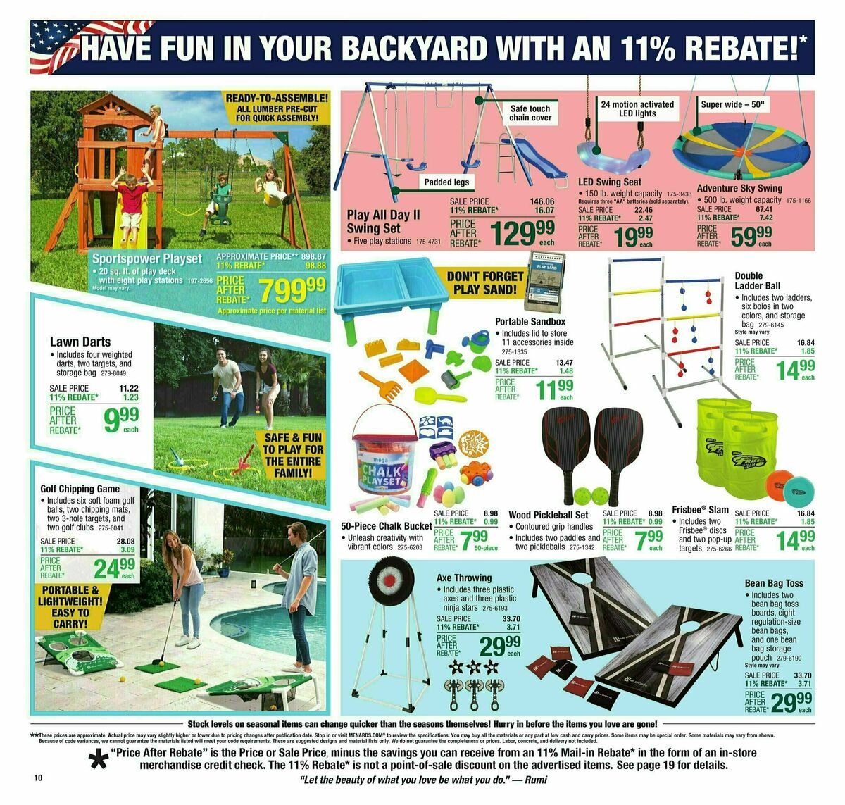 Menards 11% Rebate Sale Weekly Ad from May 15