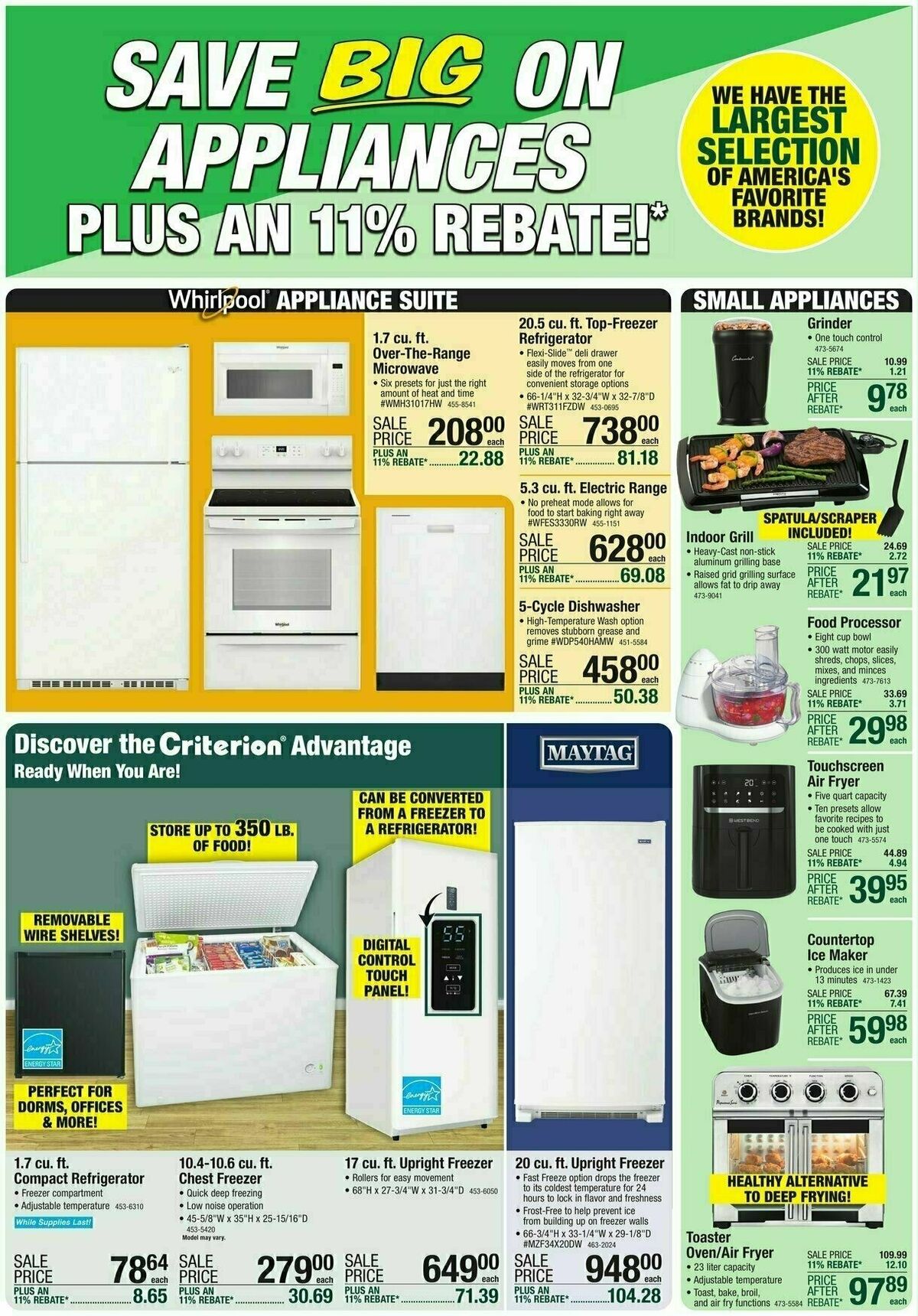 Menards Appliance Event Weekly Ad from May 22