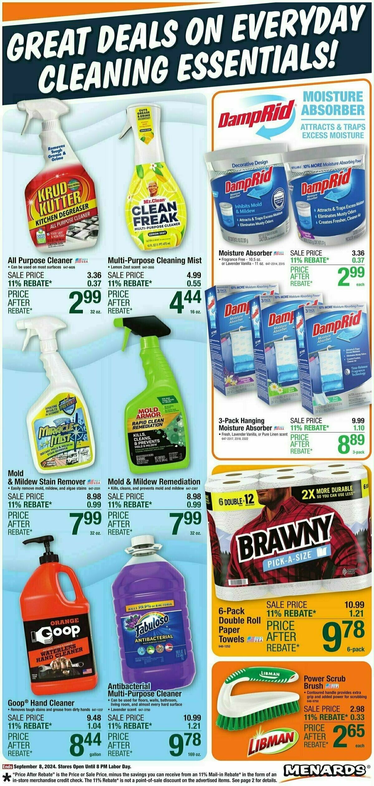 Menards Home Essentials Weekly Ad from August 28