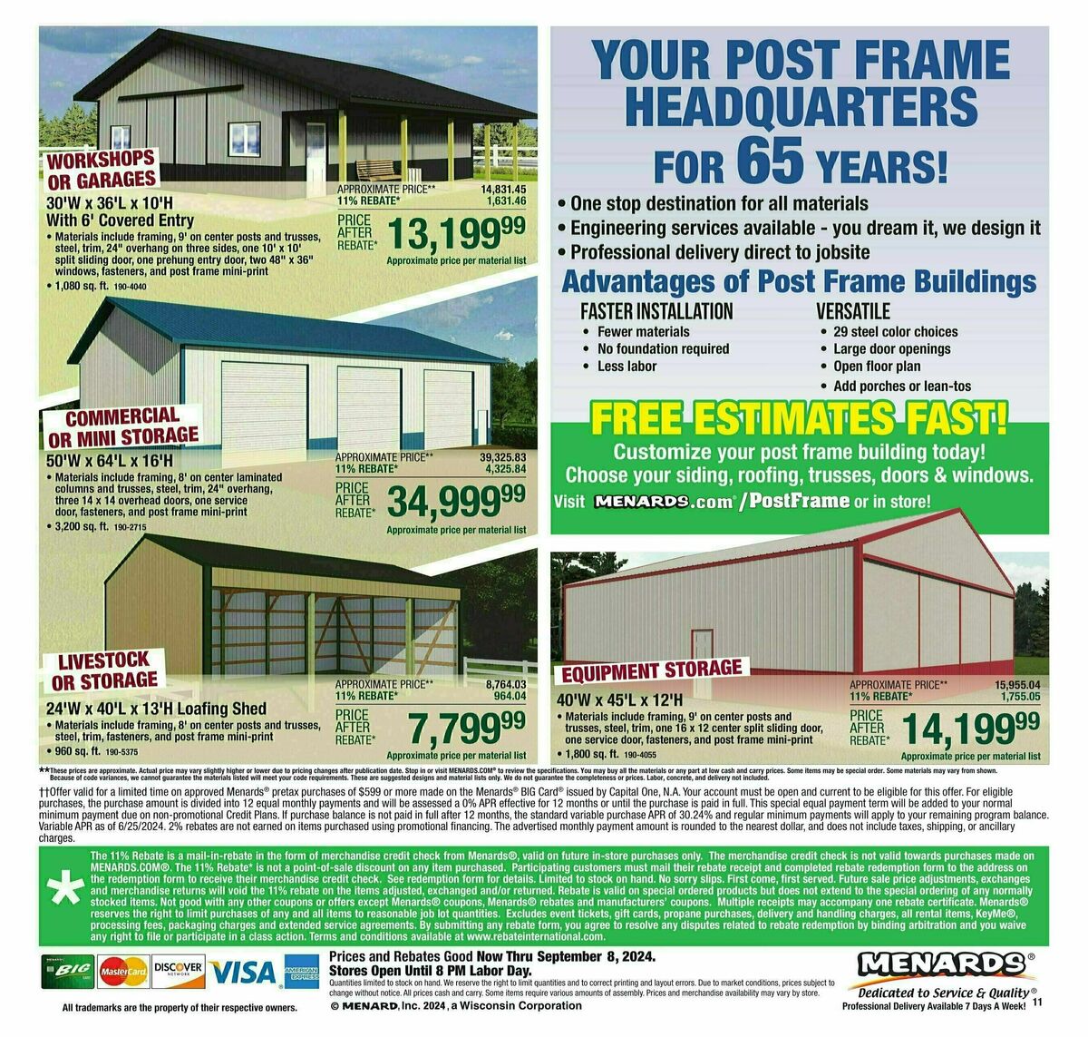 Menards Weekly Ad from August 28