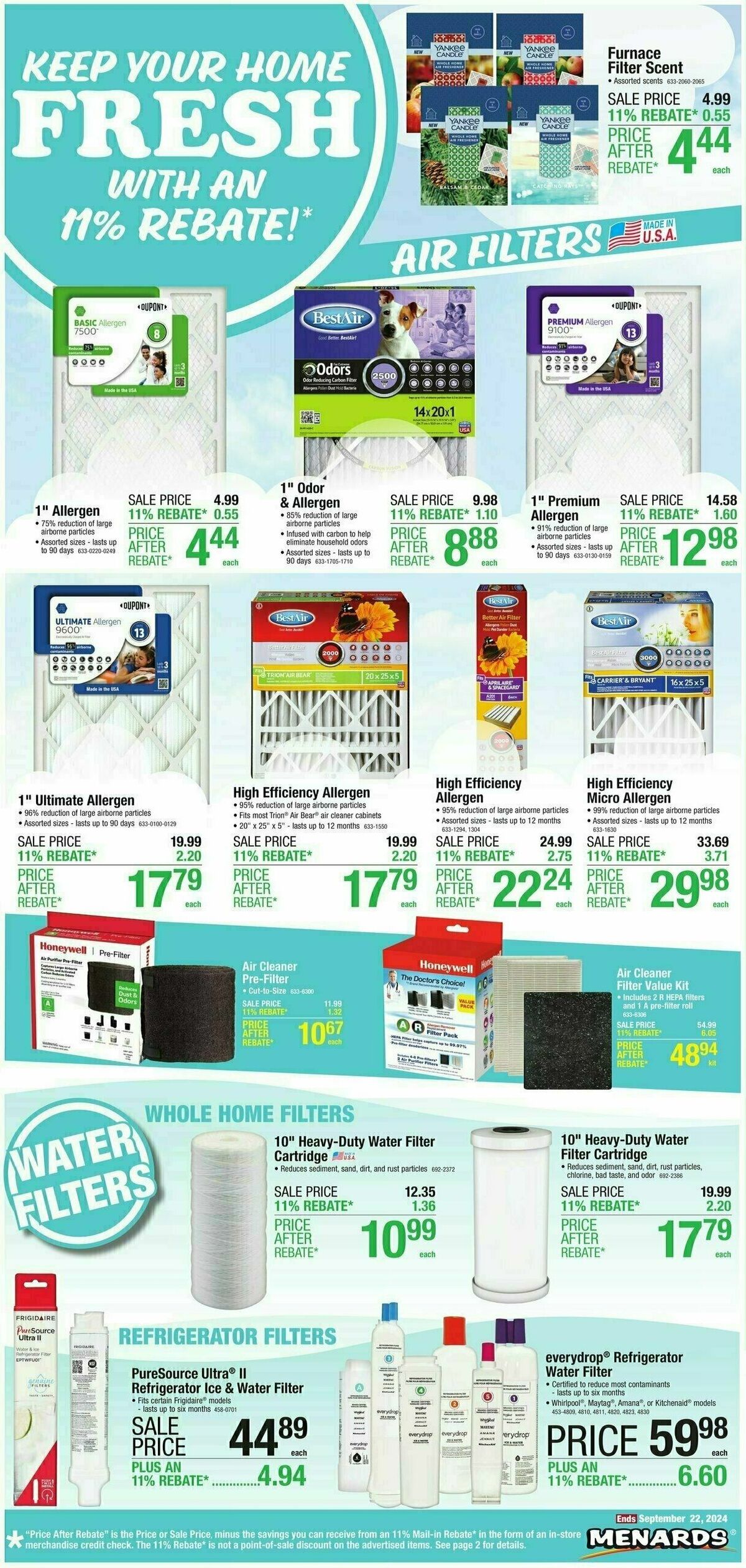 Menards Home Essentials Weekly Ad from September 11