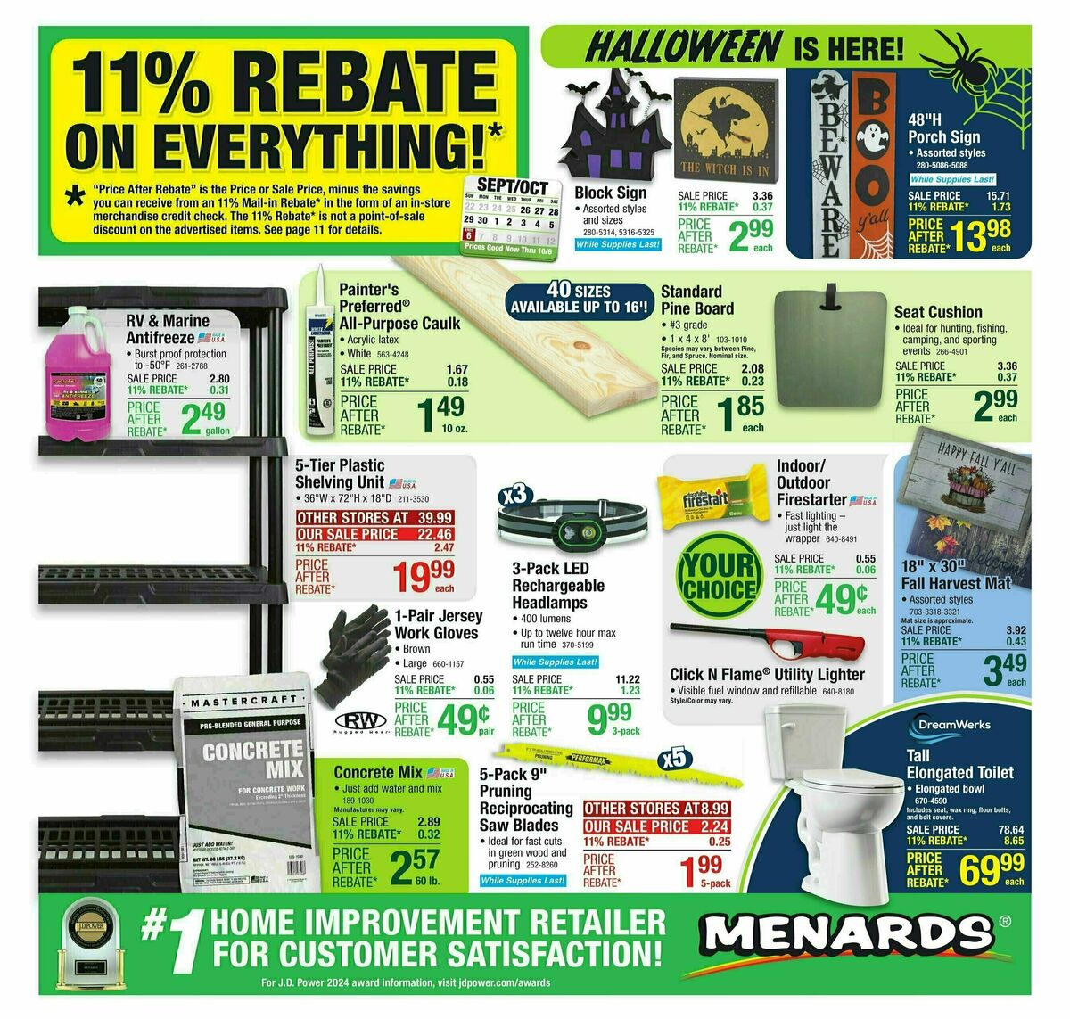 Menards Weekly Ad from September 25