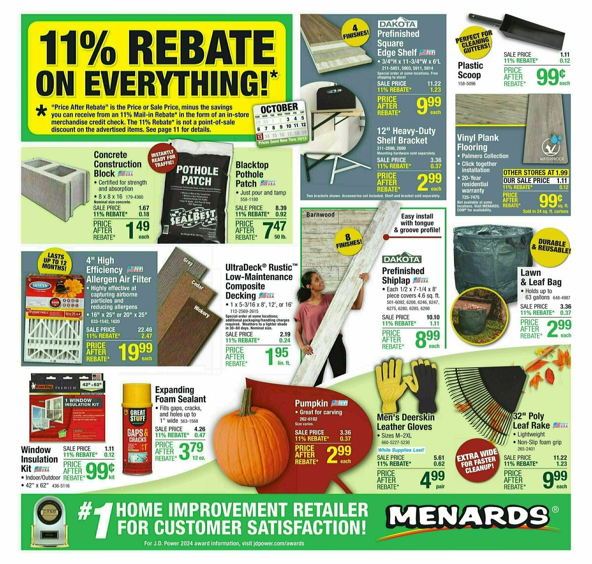 Menards Weekly Ad from October 2