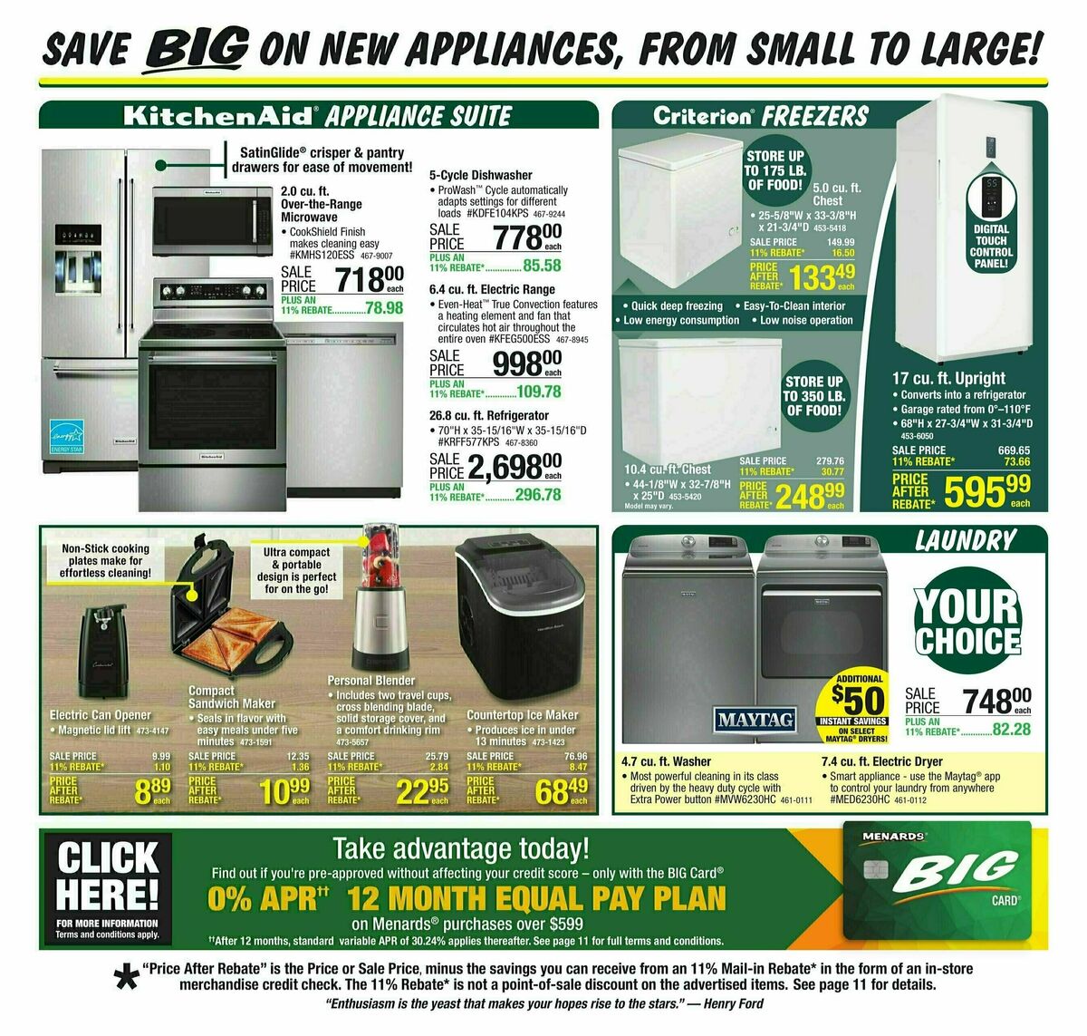 Menards Weekly Ad from October 9