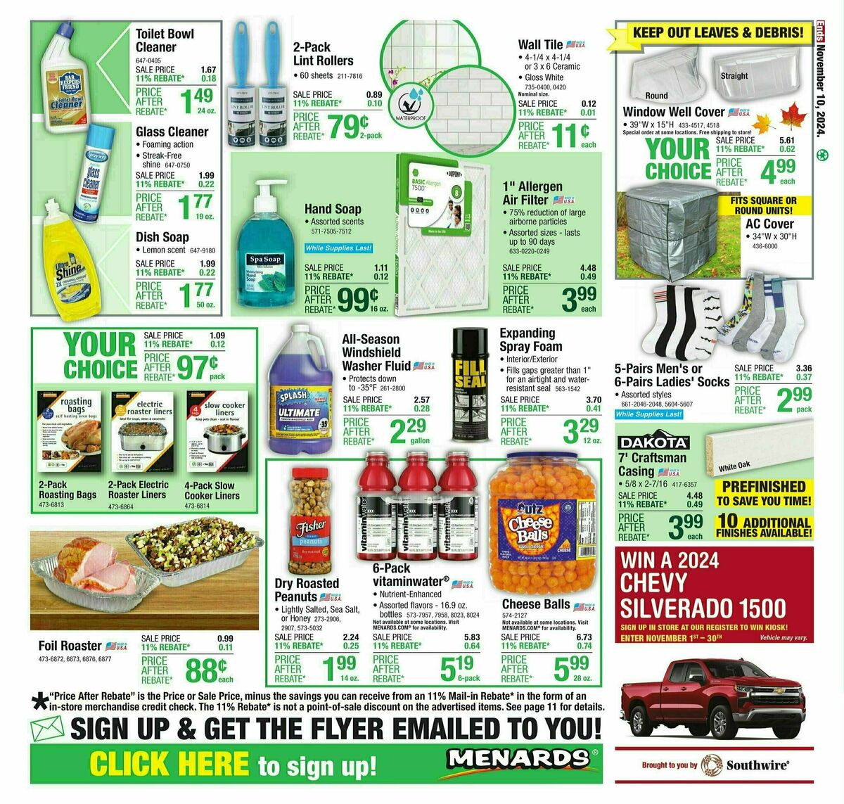 Menards Weekly Ad from October 30