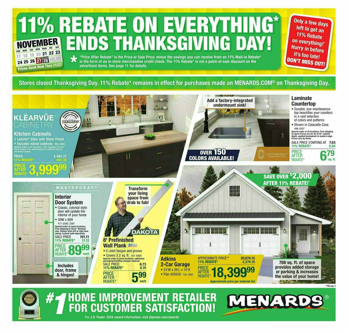 Menards Weekly Ad from November 20