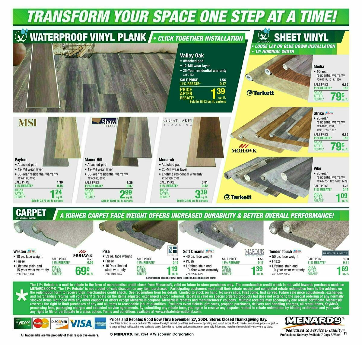 Menards Weekly Ad from November 20