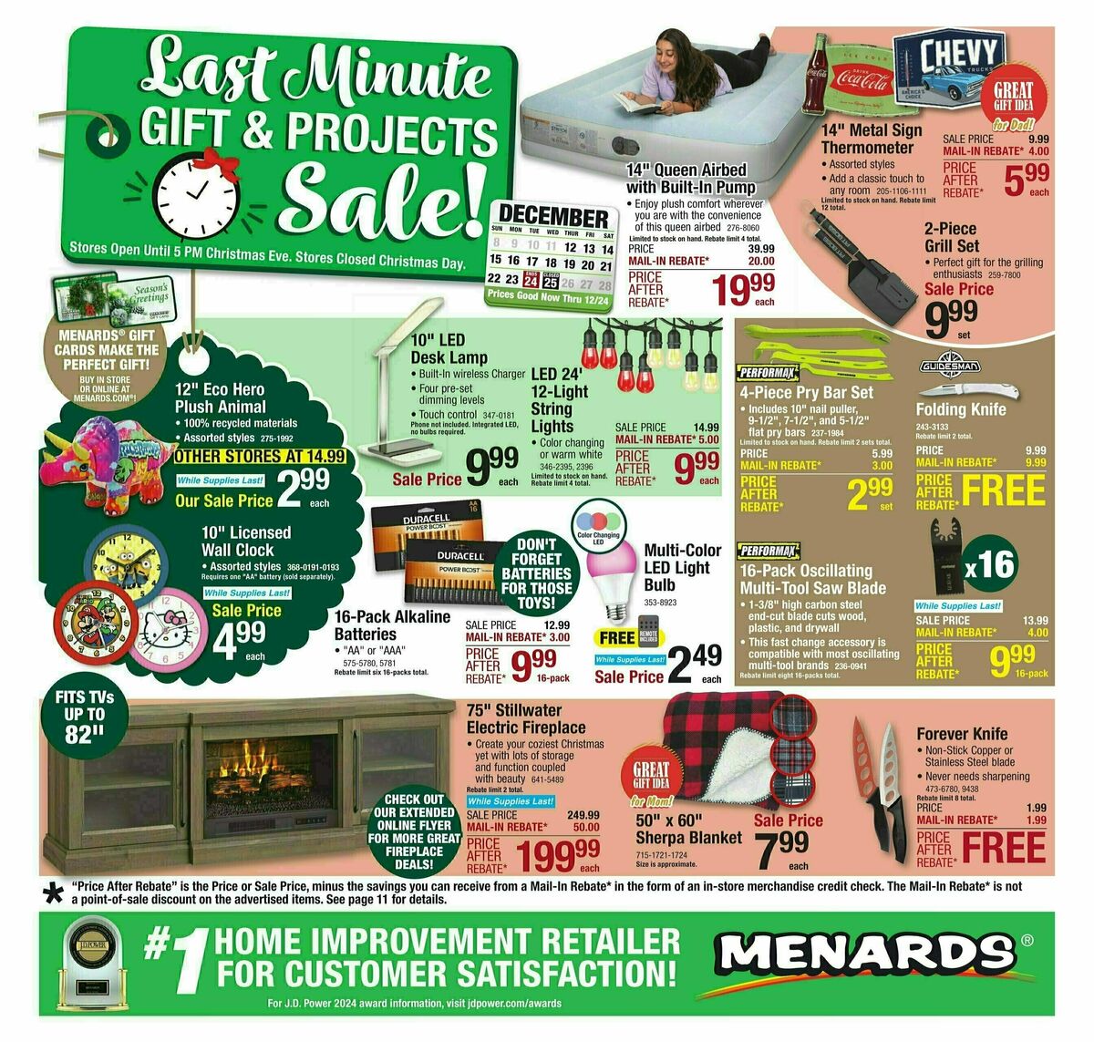 Menards Last Minute Gift Sale Weekly Ad from December 11