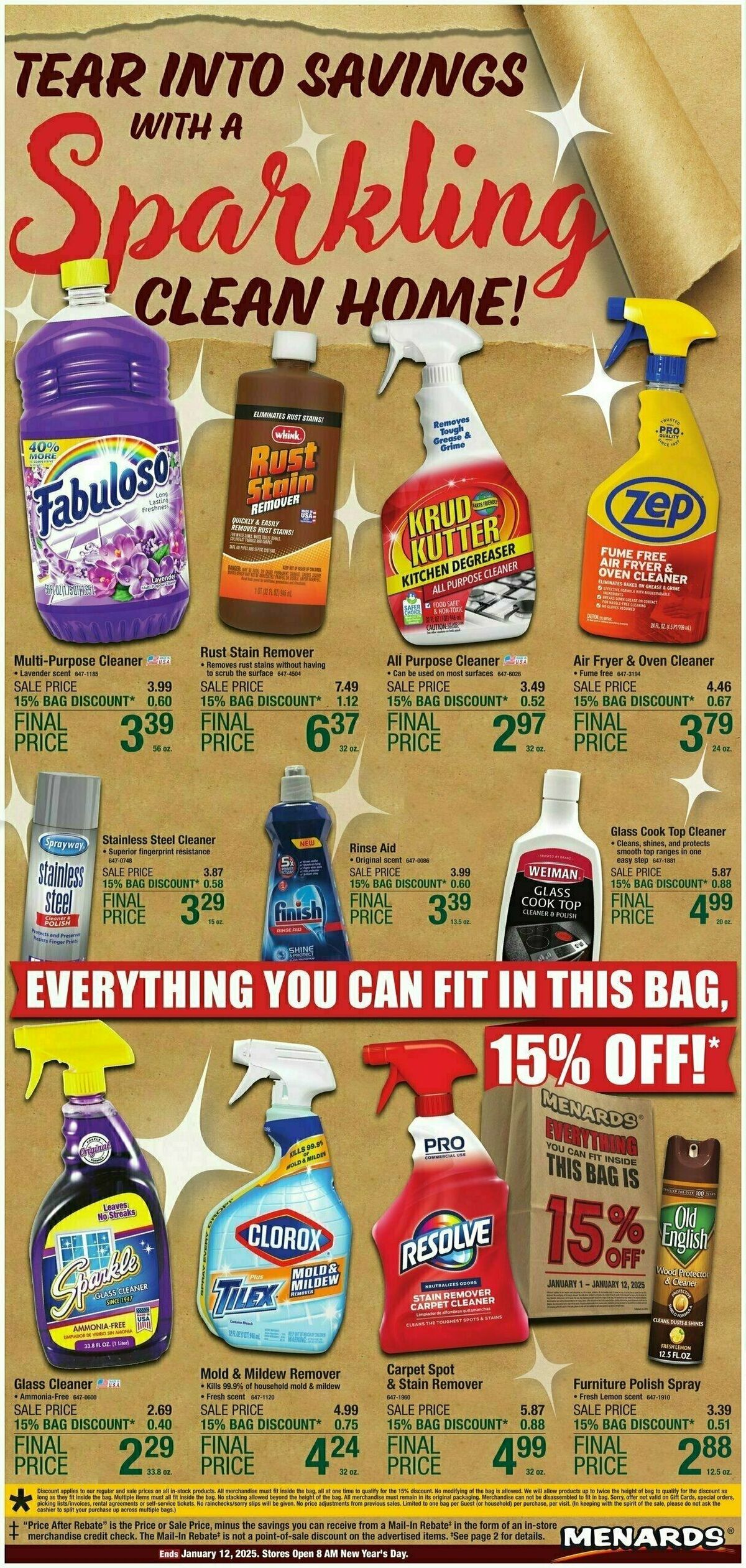 Menards Home Essentials Weekly Ad from January 1