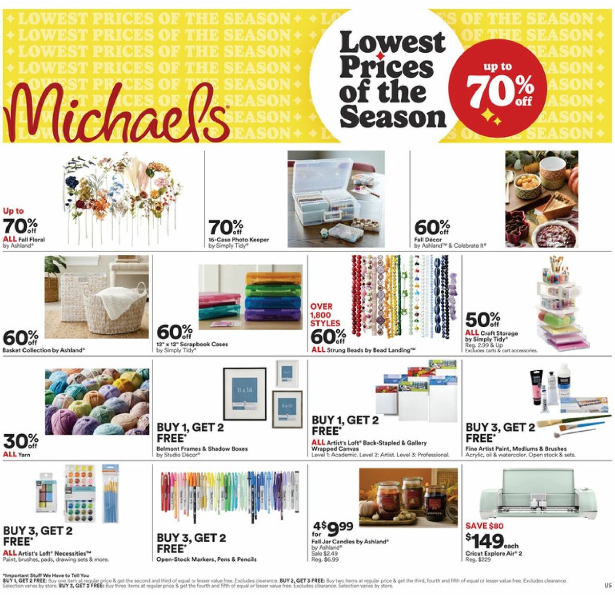 Michaels Weekly Ad from September 13