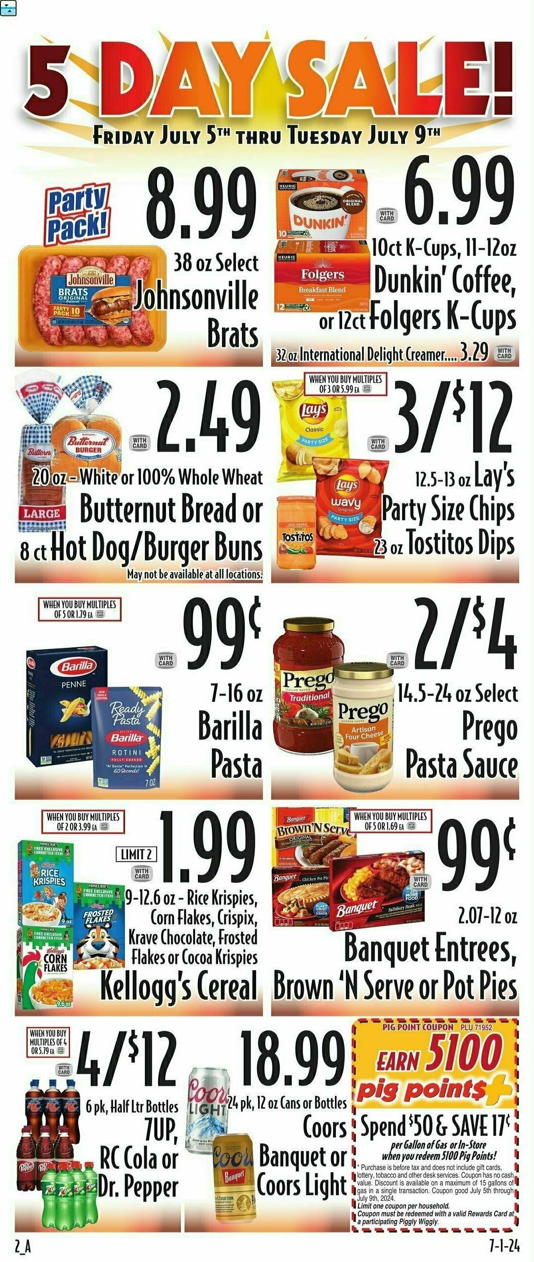 Piggly Wiggly Weekly Ad from July 5