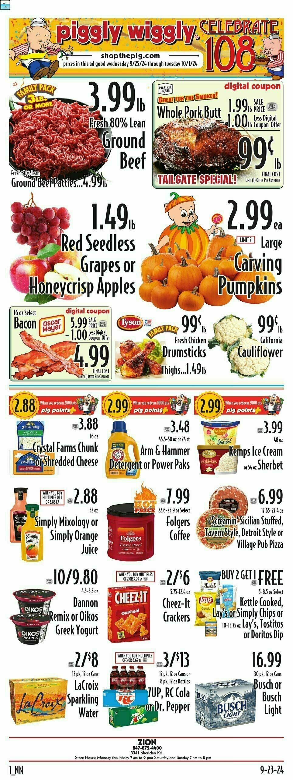 Piggly Wiggly Weekly Ad from September 25