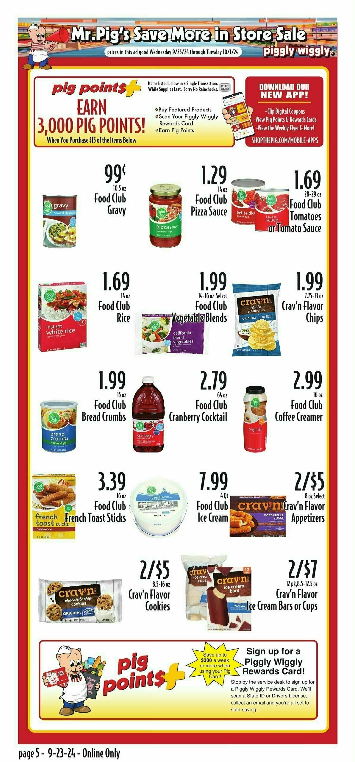 Piggly Wiggly Bank More Points Weekly Ad from September 25