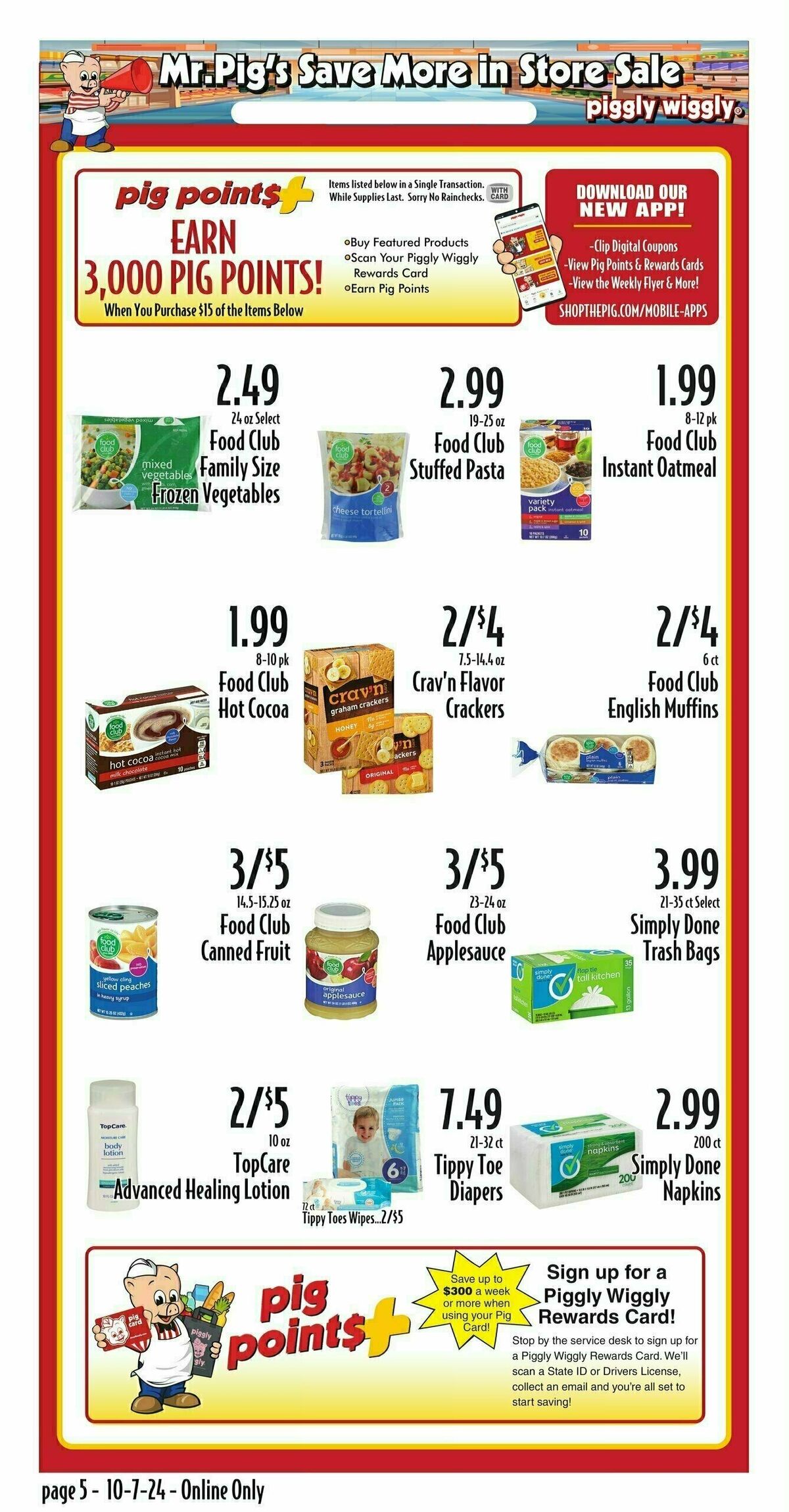 Piggly Wiggly Bank More Points Weekly Ad from October 9