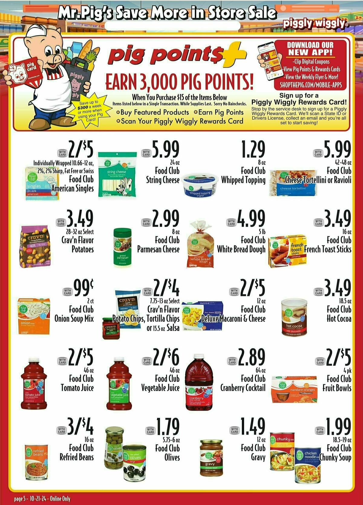 Piggly Wiggly Bank More Points Weekly Ad from October 23