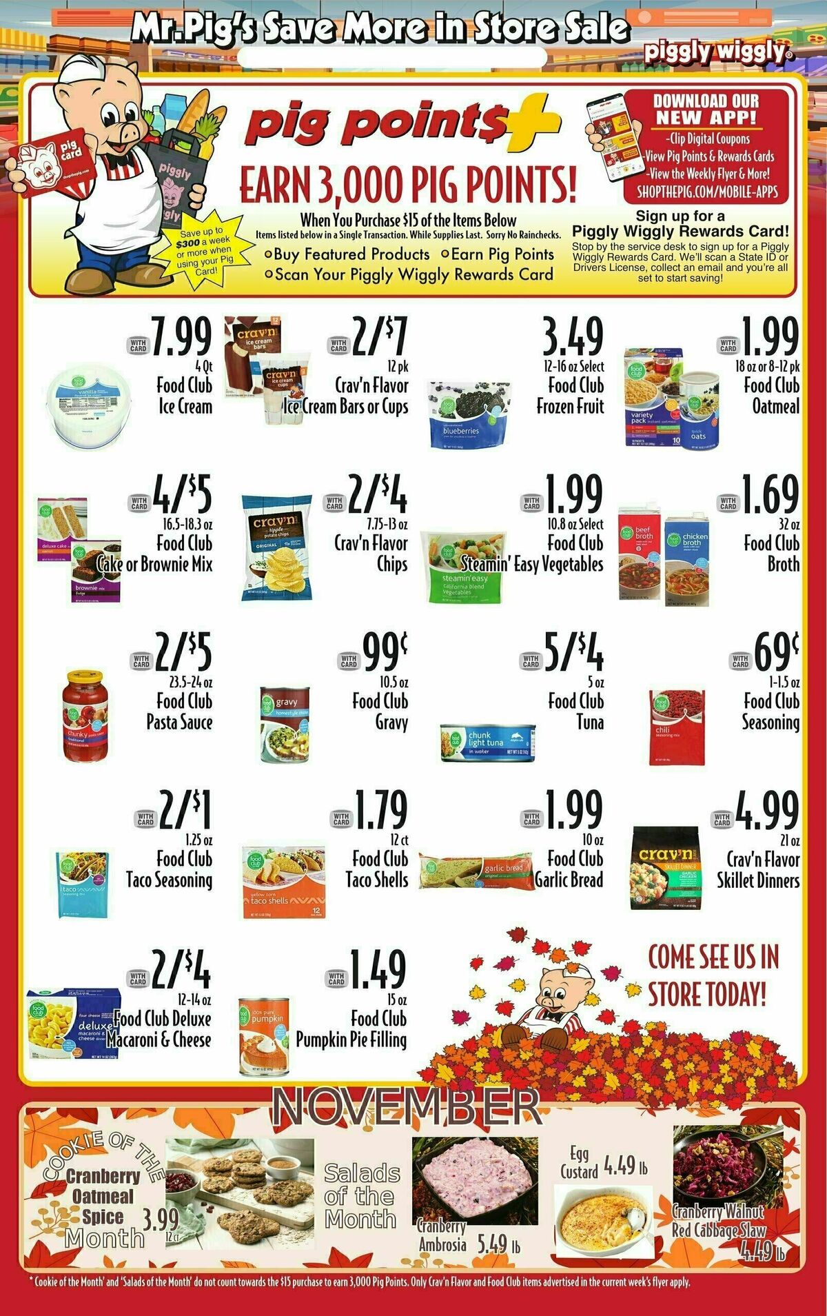 Piggly Wiggly Bank More Points Weekly Ad from October 30