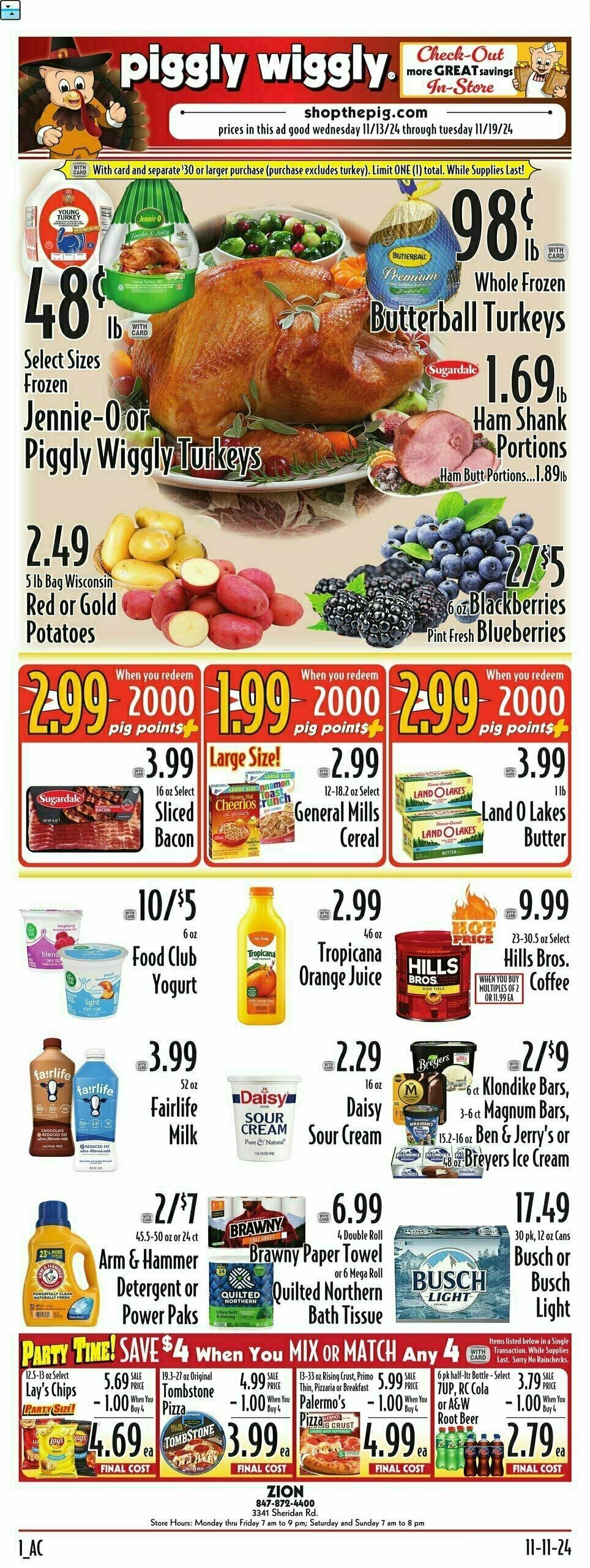 Piggly Wiggly Weekly Ad from November 13