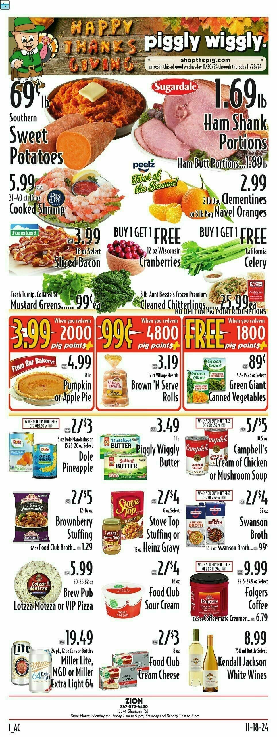 Piggly Wiggly Weekly Ad from November 20