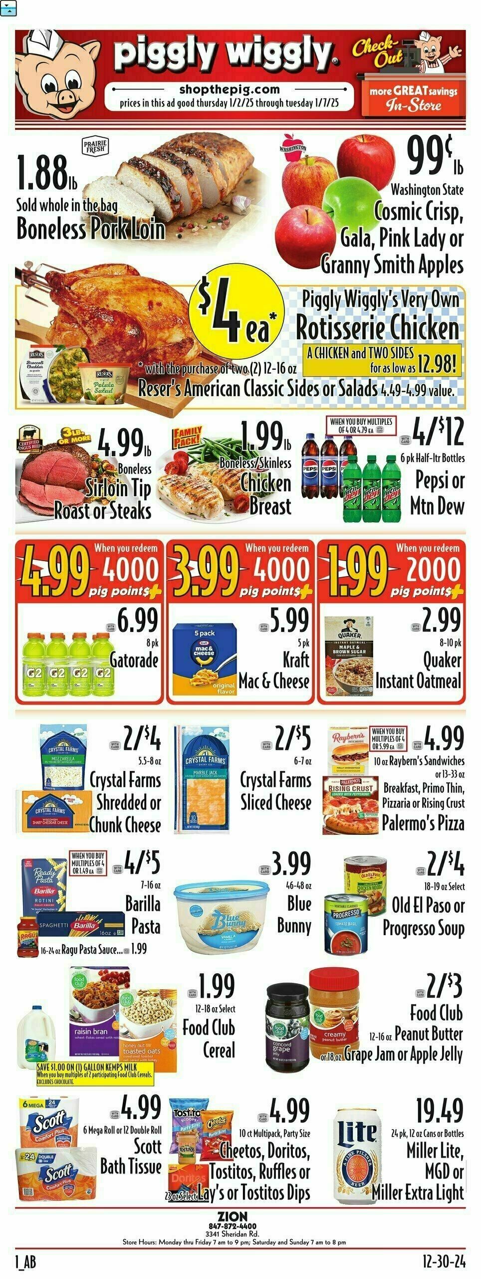 Piggly Wiggly Weekly Ad from January 2