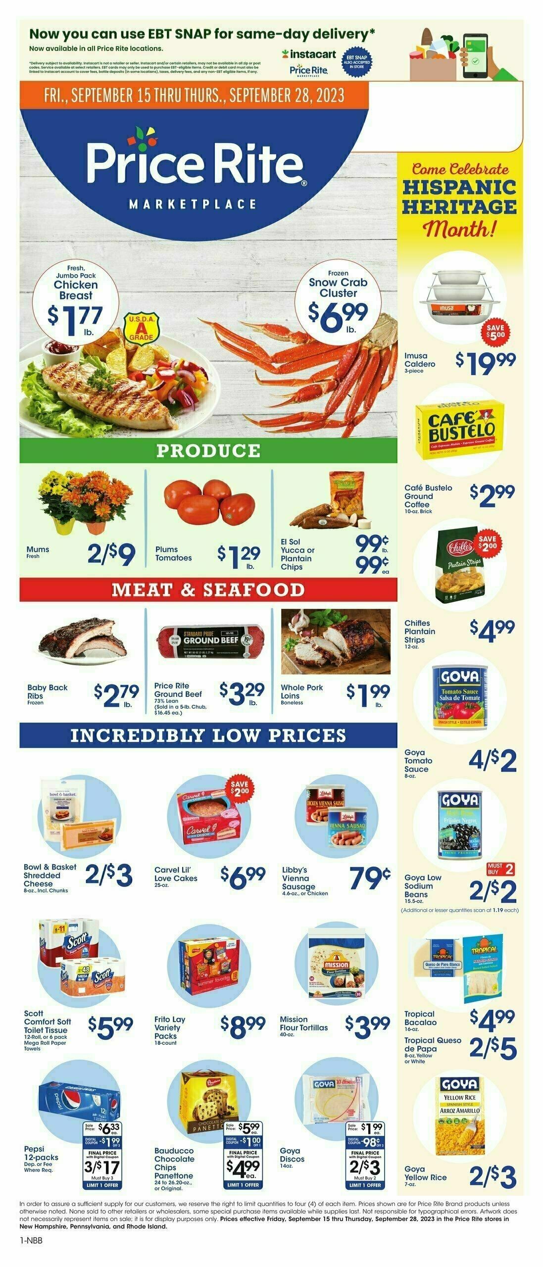 Price Rite Weekly Ad from September 15