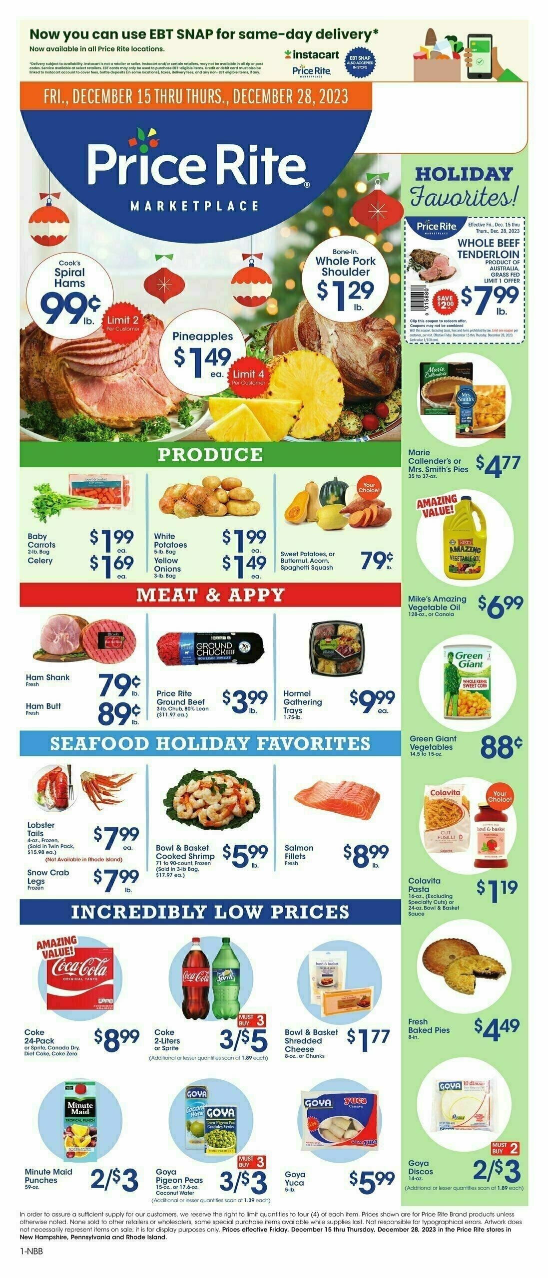 Price Rite Weekly Ad from December 15