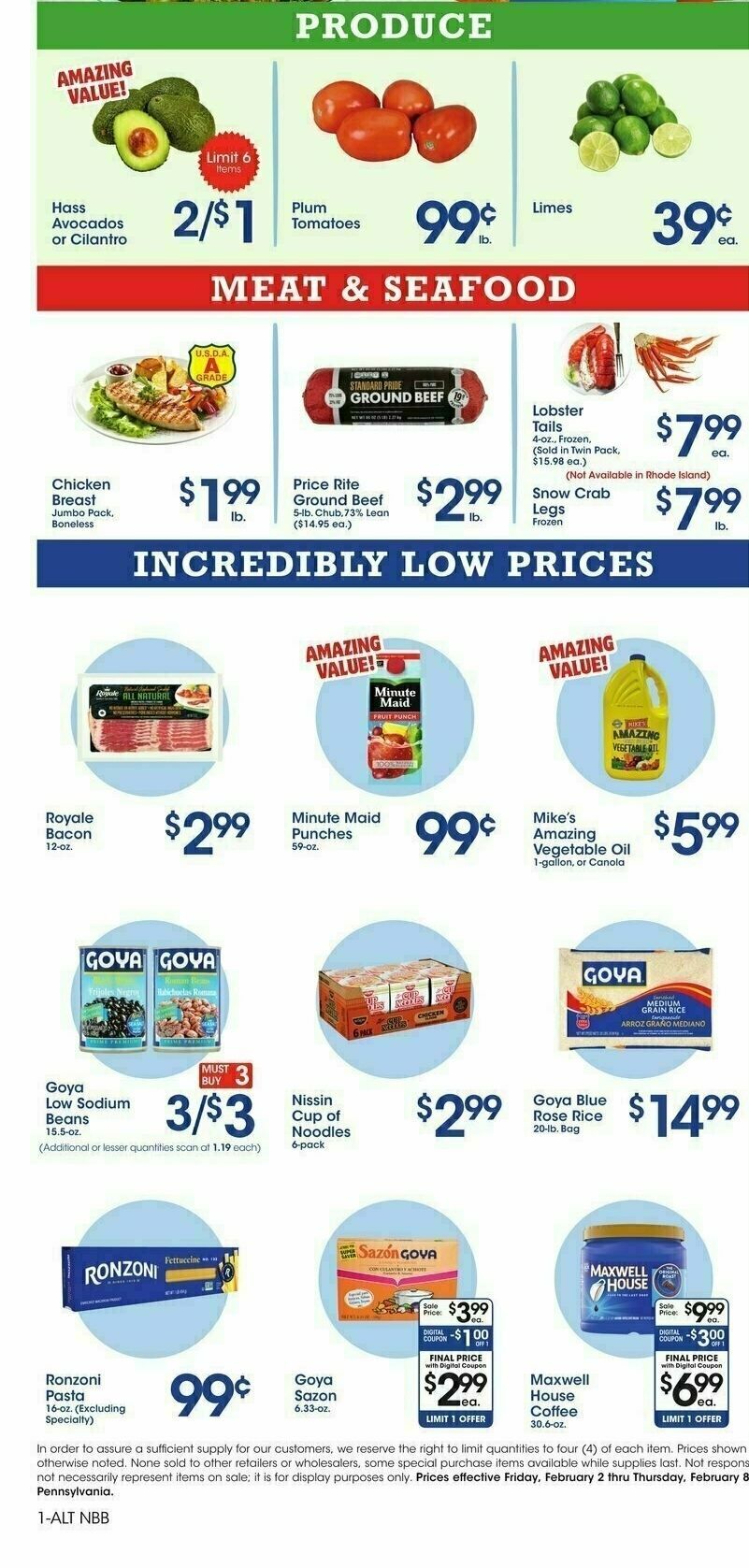 Price Rite Weekly Ad from February 2