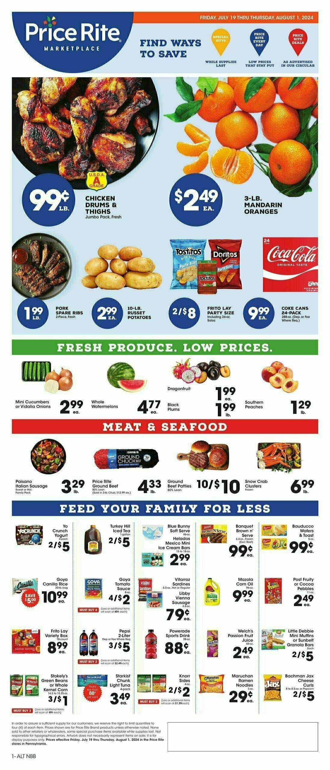 Price Rite Weekly Ad from July 19