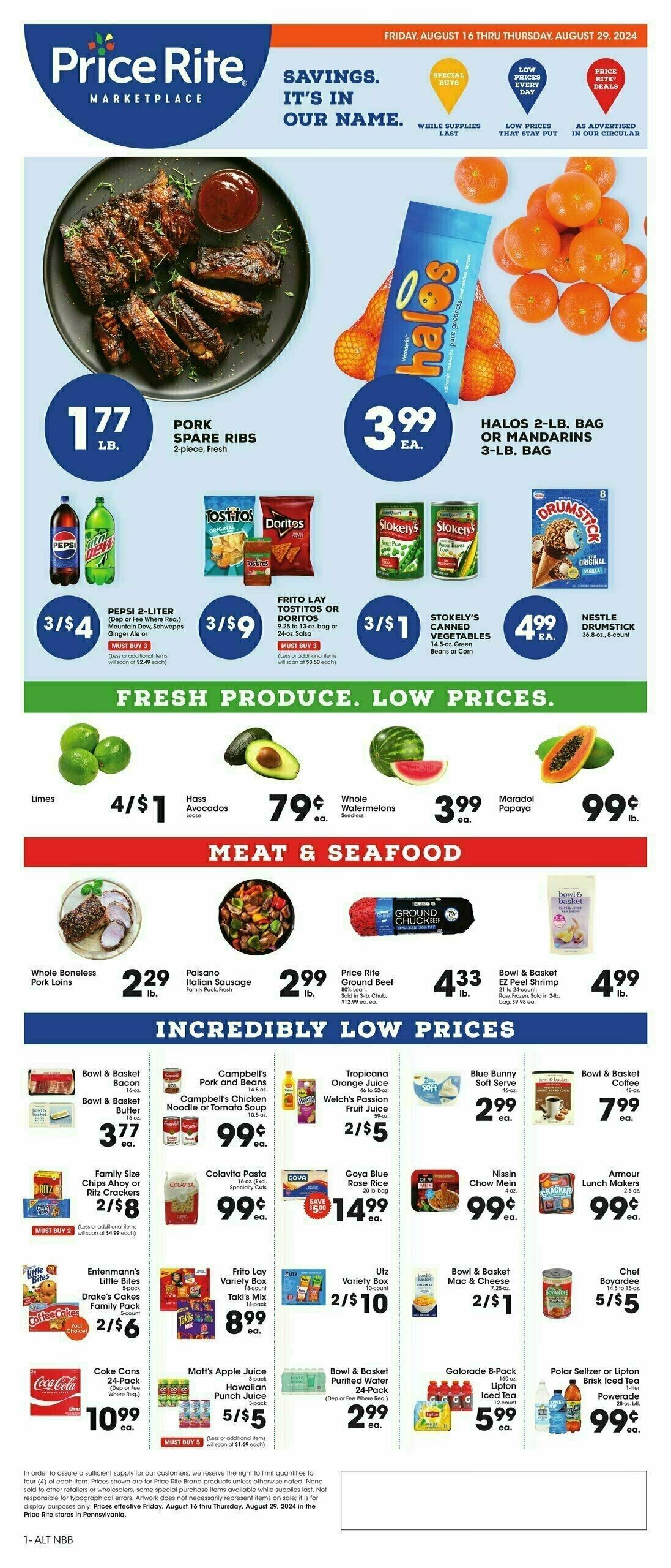 Price Rite Weekly Ad from August 16