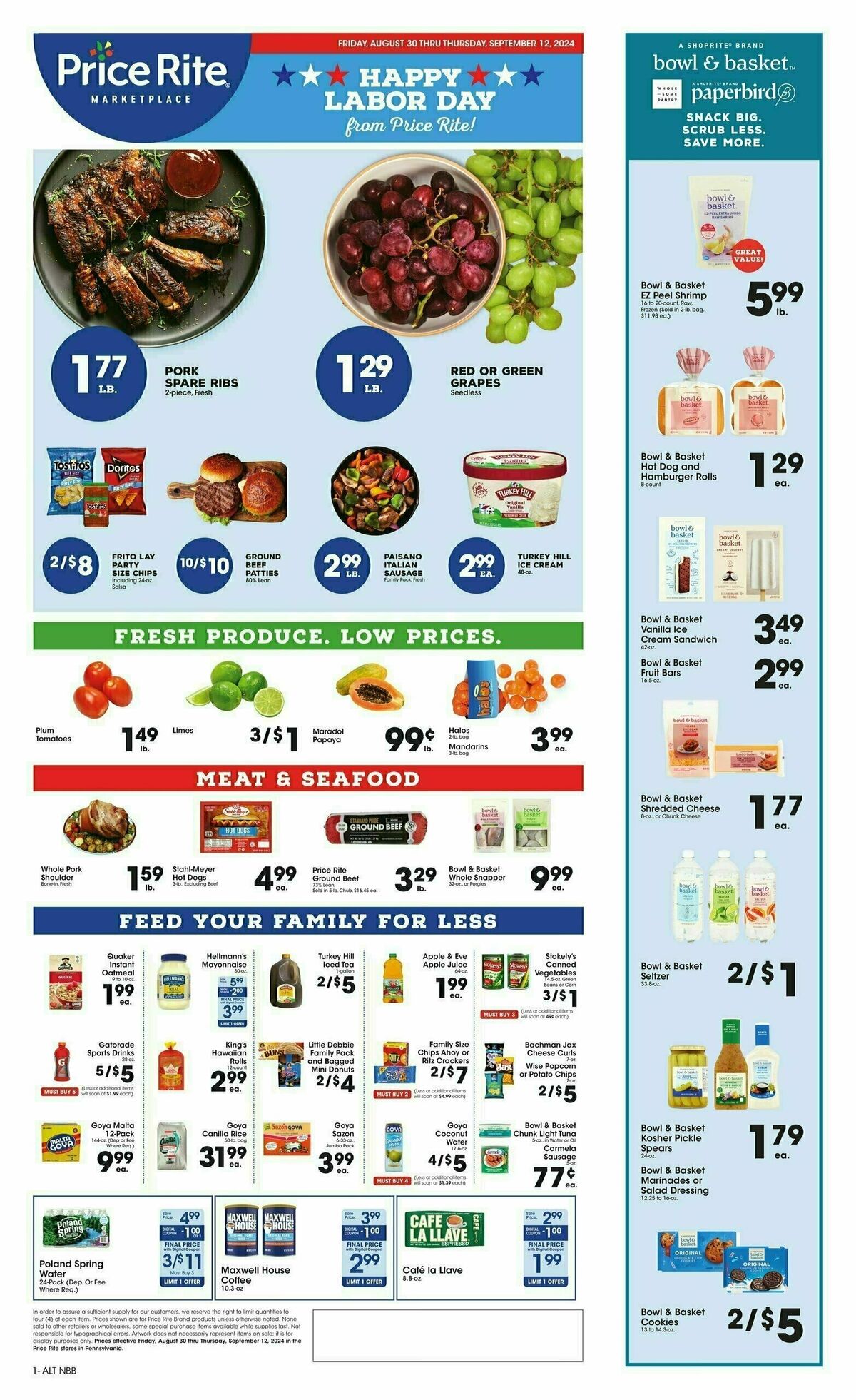 Price Rite Weekly Ad from August 30